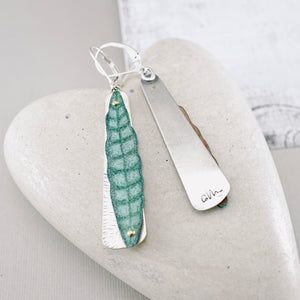 RH - Tropical Leaf Tapered Drop Earrings (Tropical Green)