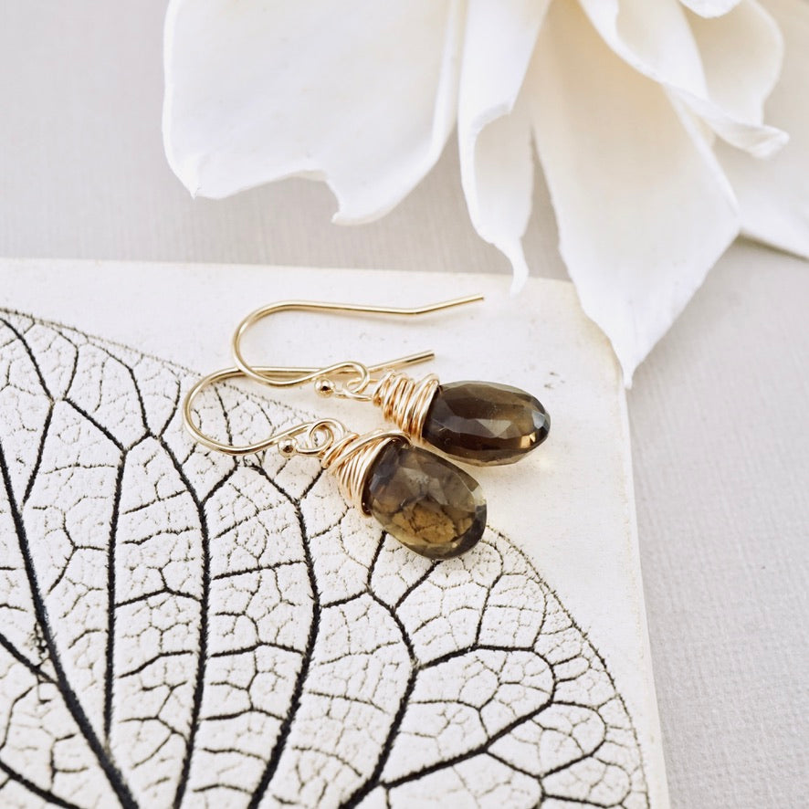 Petite Smoky Quartz Earrings