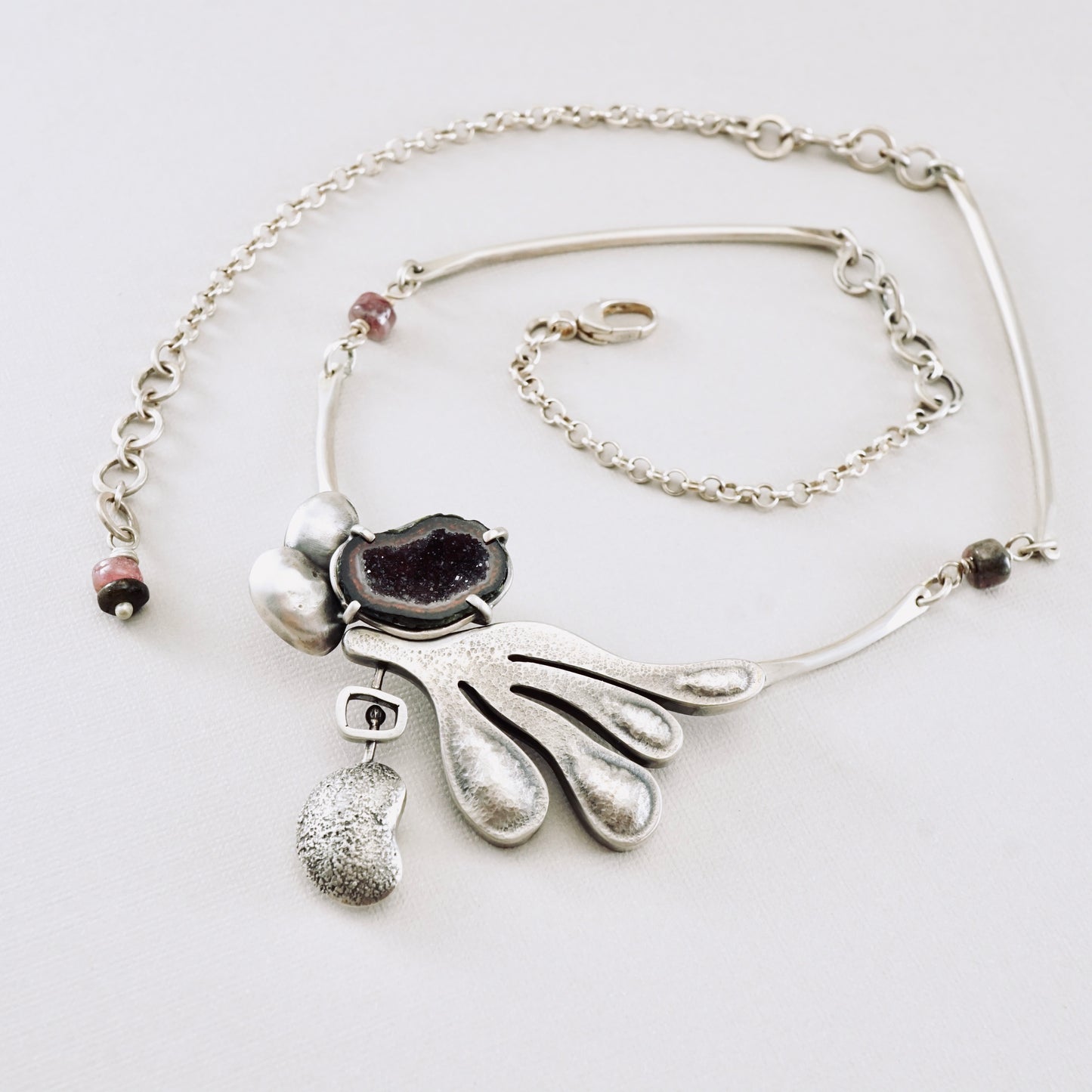 Baby Tobasco Geode & Tourmaline Necklace