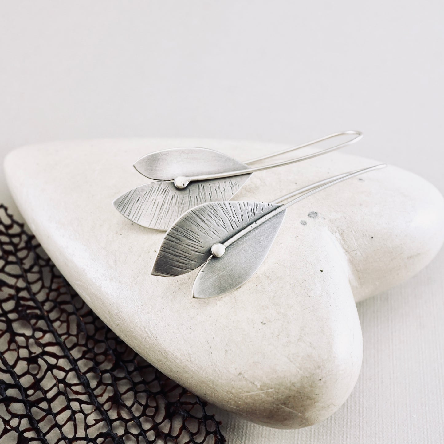 Peace Lily Textured Earrings