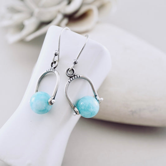 Petite Swings Amazonite Earrings