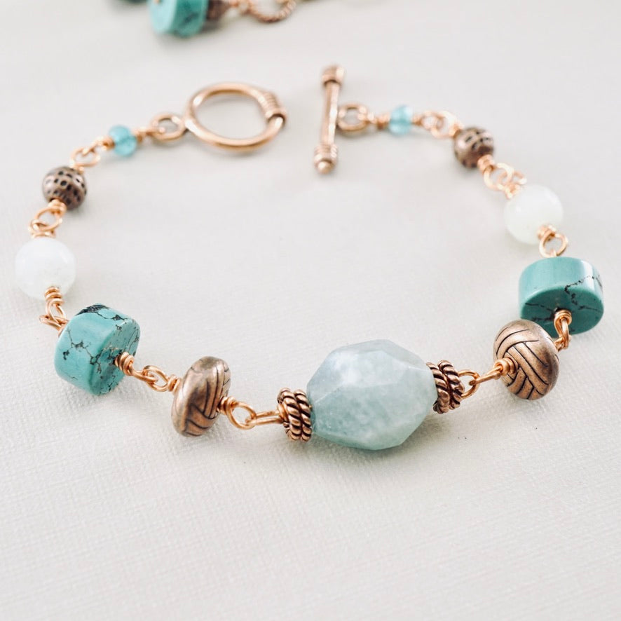 Amazonite & Turquoise Copper Bracelet