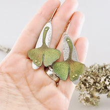 Load image into Gallery viewer, RH - Gingko Oval Drop Earrings (Olive &amp; Umber)