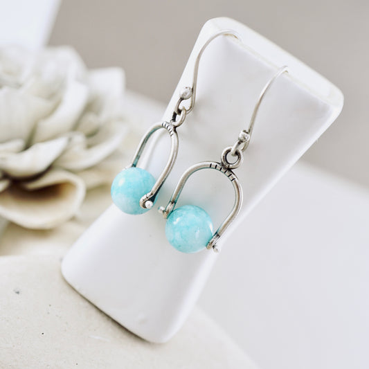 Petite Swings Amazonite Earrings