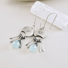 Load image into Gallery viewer, Chalcedony Crescent Earrings