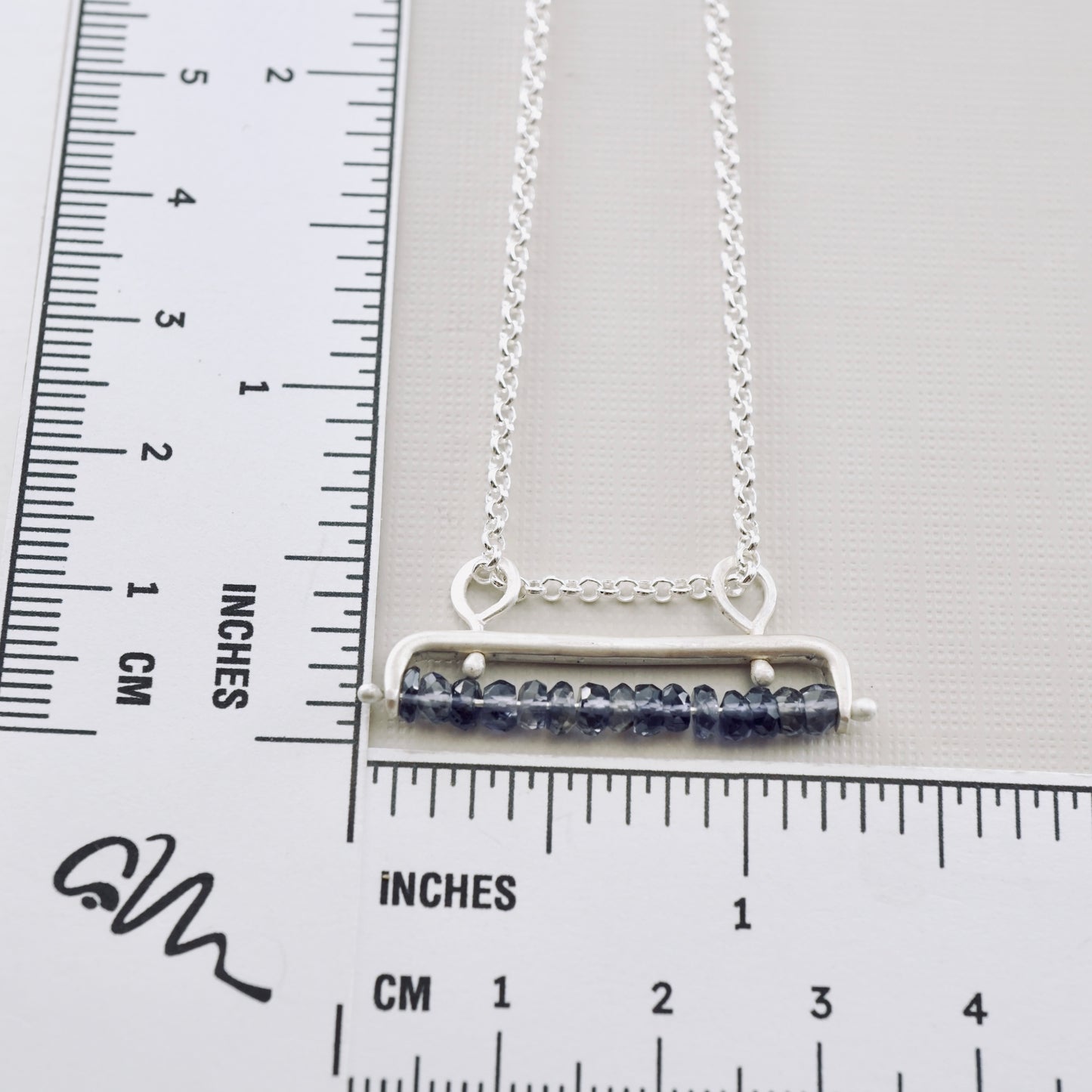 Iolite Movable Bar Necklace