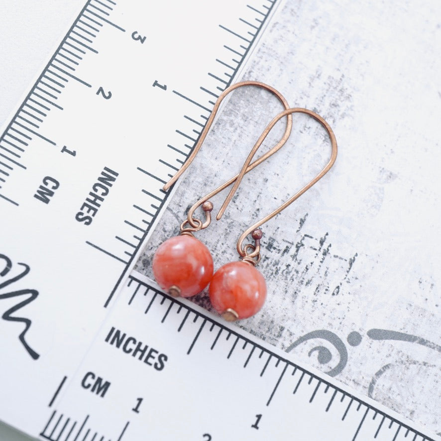 Hot Pink Agate Long Earrings