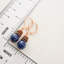 Load image into Gallery viewer, TN Lapis Braided Ring Earrings (Copper)