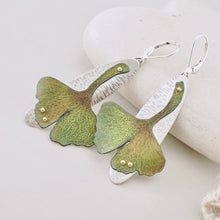 Load image into Gallery viewer, RH - Gingko Oval Drop Earrings (Olive &amp; Umber)