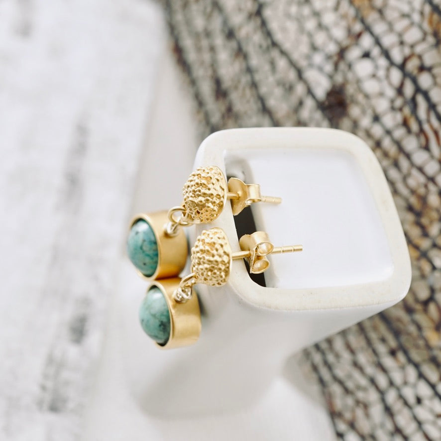 Petite Poppy Post Turquoise Earrings