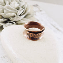Load image into Gallery viewer, AM Thick Bark Wrap Open Ring Band - Size 7