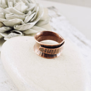 AM Thick Bark Wrap Open Ring Band - Size 7