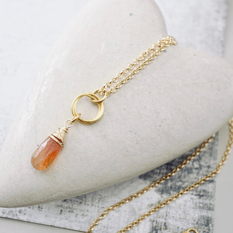 Sunstone Drop Earrings
