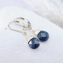 Load image into Gallery viewer, TN Petite Blue Sapphire Drop Earrings (Gold-filled)