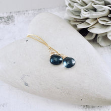 Load image into Gallery viewer, TN London Blue Topaz Threader Earrings (GF)