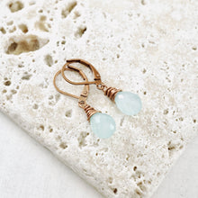 Load image into Gallery viewer, TN Petite Chalcedony Drop Earrings (Copper)