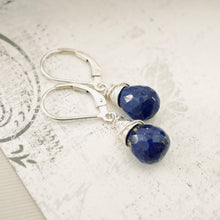 Load image into Gallery viewer, TN Lapis Drop Earrings (Sterling Silver)