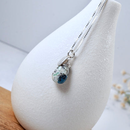 Petite K2 Jasper & Silver Drop Pendant