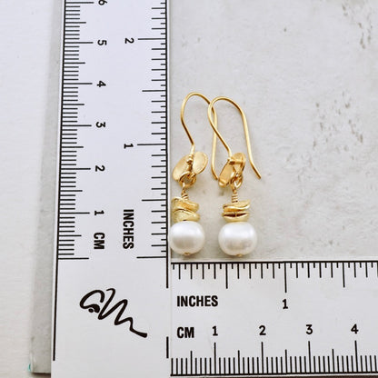 Ladybug Pearl Drop Earrings