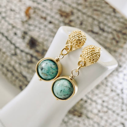 Petite Poppy Post Turquoise Earrings