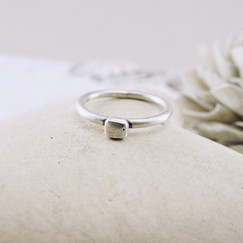 LS – Geometric Pod Stacking Ring (SS) (Size: 7)