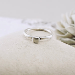 LS – Geometric Pod Stacking Ring (SS) (Size: 7)