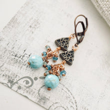 Load image into Gallery viewer, TN Natural Turquoise Dangle Earrings (Copper)