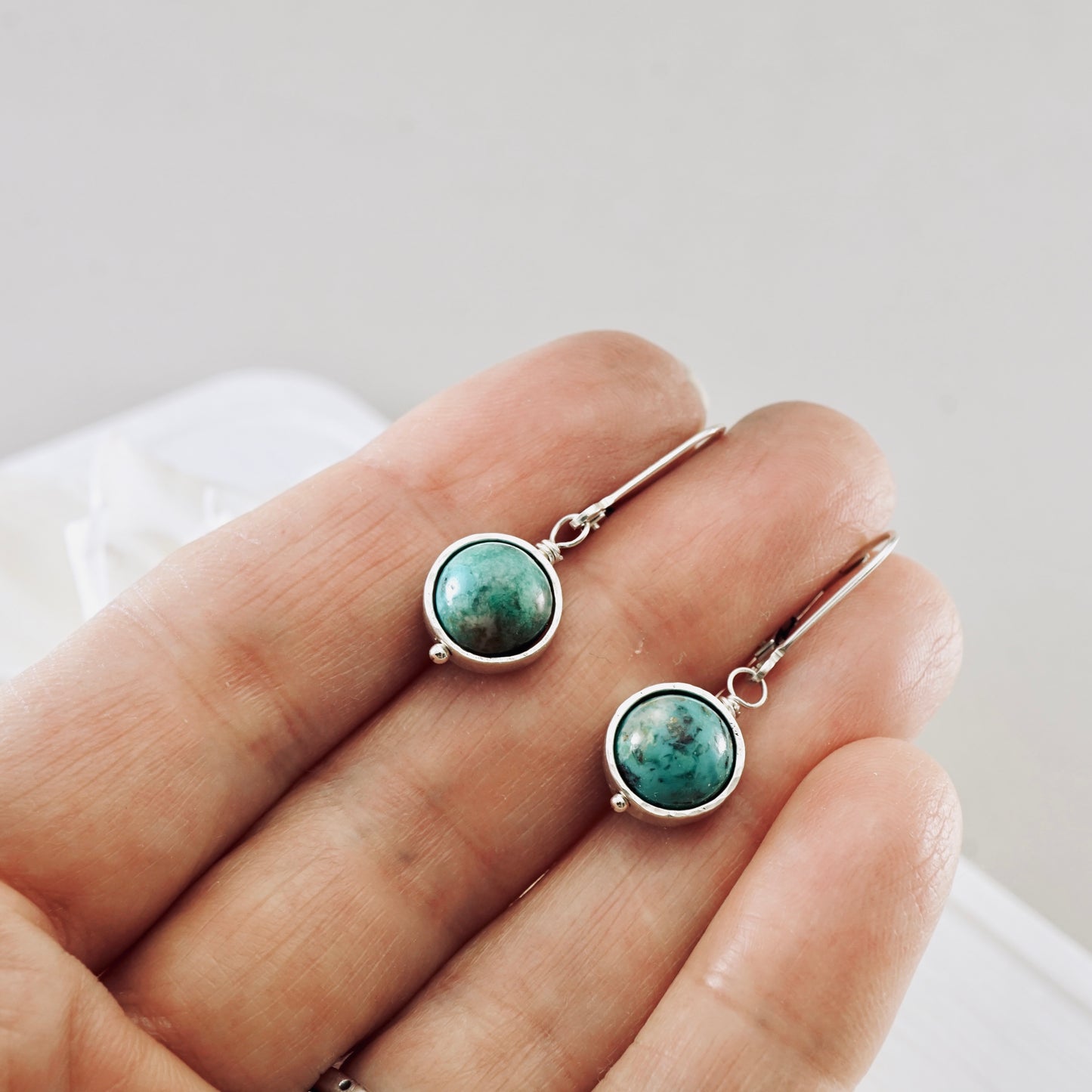 Chrysocolla Orbit Drop Earrings