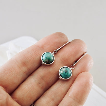 Chrysocolla Orbit Drop Earrings