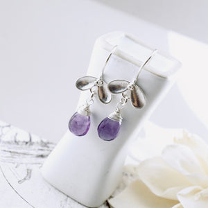 TN Petite Amethyst Ladybug Earrings (Sterling)