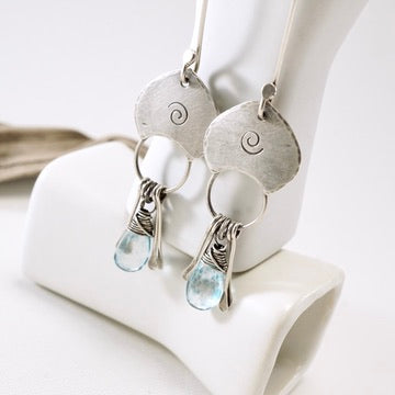 Moss Kyanite Happy Pod Earrings