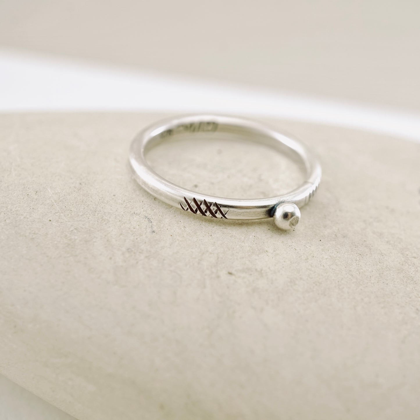 Stacking Ring Single Silver Granule