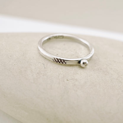 Stacking Ring Single Silver Granule