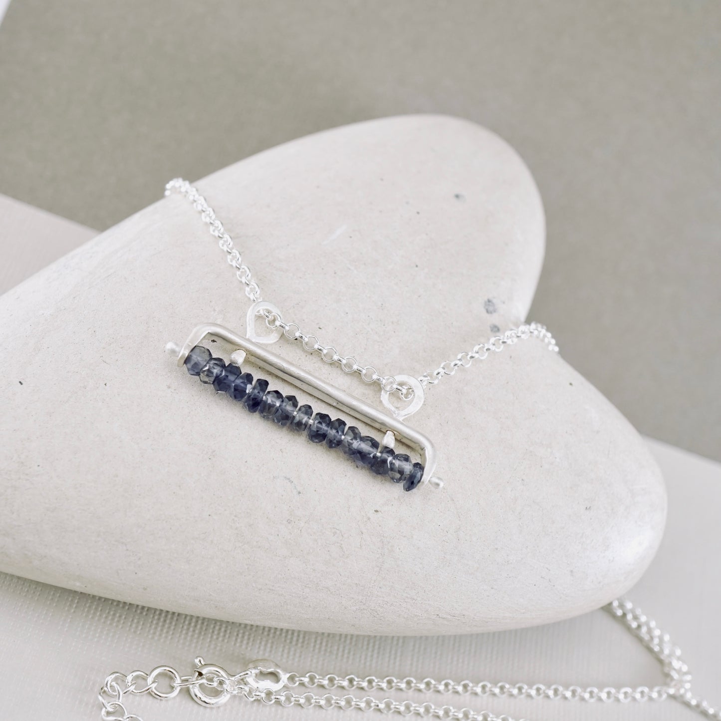 Iolite Movable Bar Necklace