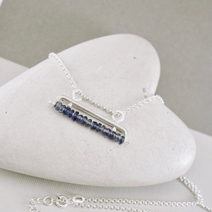 Iolite Movable Bar Necklace