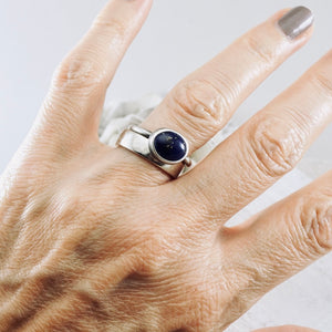 AM - Lapis Stacking Ring (SS) (Size: 6)