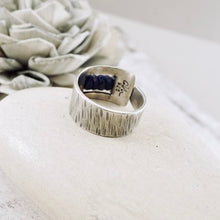 Load image into Gallery viewer, AM Lapis Bark Band Ring - Size 7