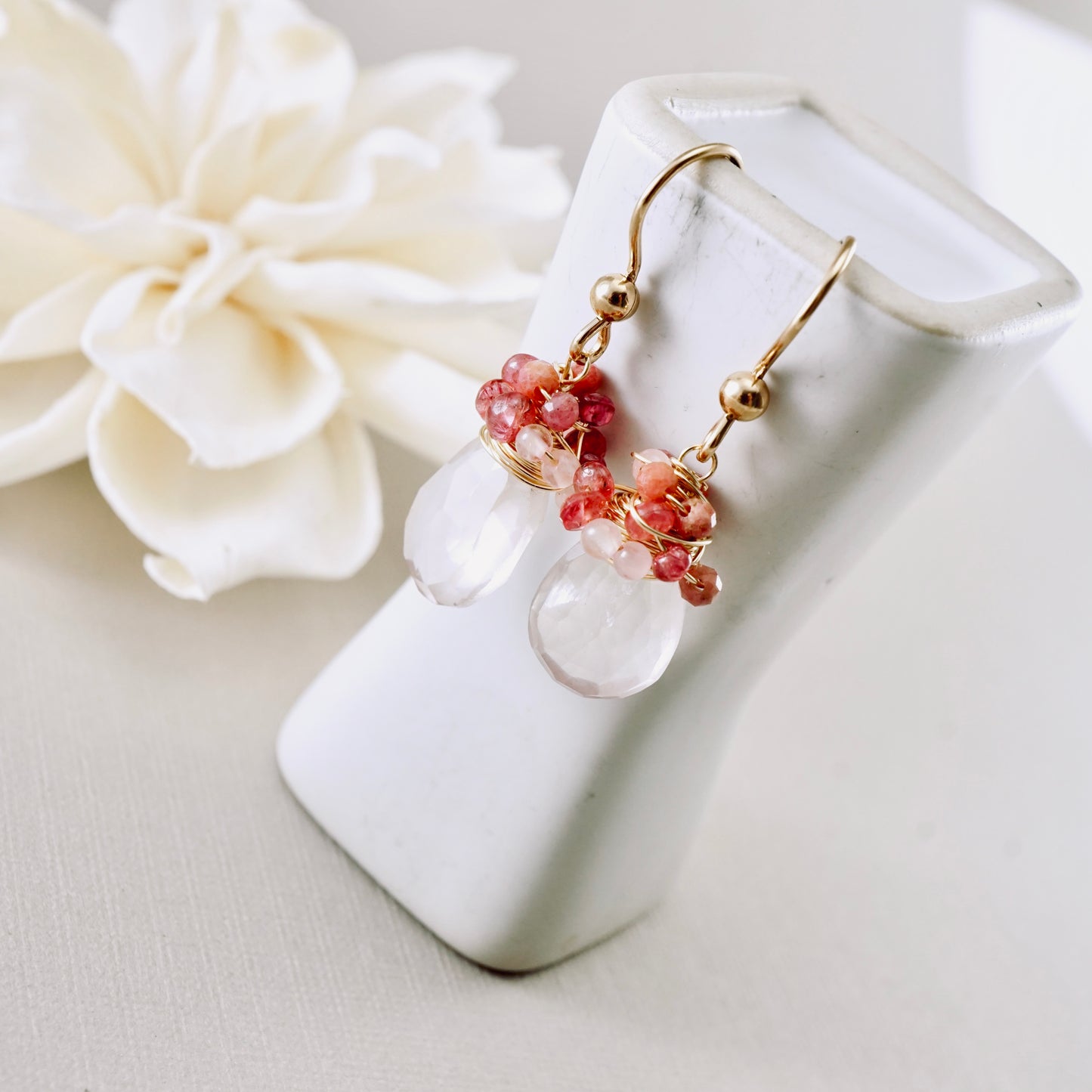 Rose Quartz Nested Earrings