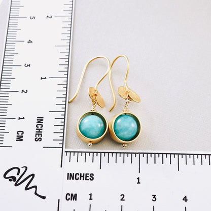 Ladybug Amazonite Drop Earrings