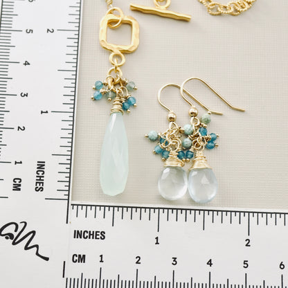 Blue Chalcedony & Apatite Earrings