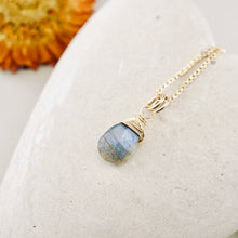 Load image into Gallery viewer, TN Petite Labradorite Flat Drop Pendant (GF)