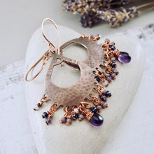 Load image into Gallery viewer, TN Amethyst Chandelier Earrings (Copper)