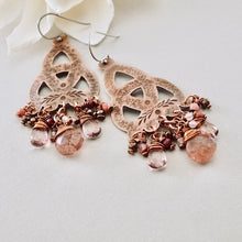 Load image into Gallery viewer, Strawberry Quartz Chandelier Earrings
