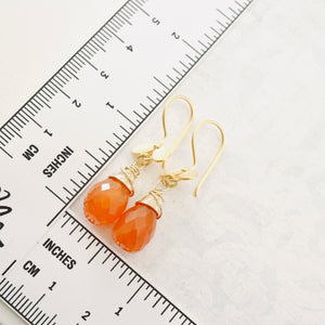TN Ladybug Carnelian Earrings (Gold Vermeil)
