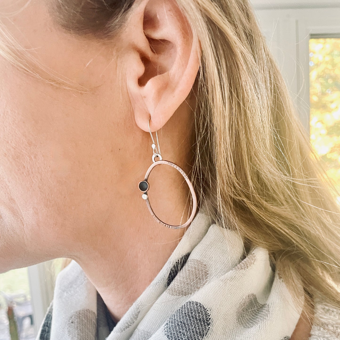 Copper Pod Loop Earrings