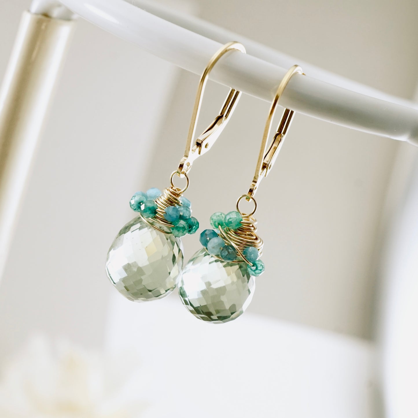 Green Amethyst Nested Earrings