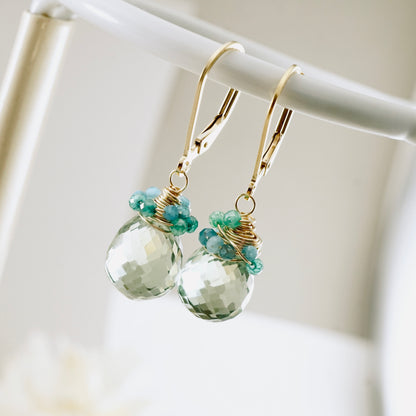 Green Amethyst Nested Earrings