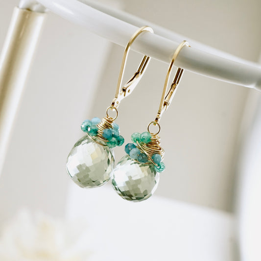 Green Amethyst Nested Earrings