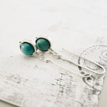 Load image into Gallery viewer, TN Natural Turquoise Globe Earrings (Sterling)