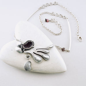 OK - Baby Tobasco Geode & Tourmaline Necklace (SS)